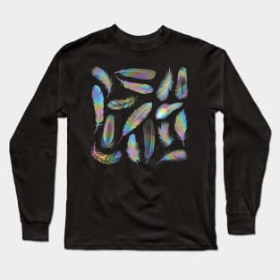 Iridescent Feathers Long Sleeve T-Shirt